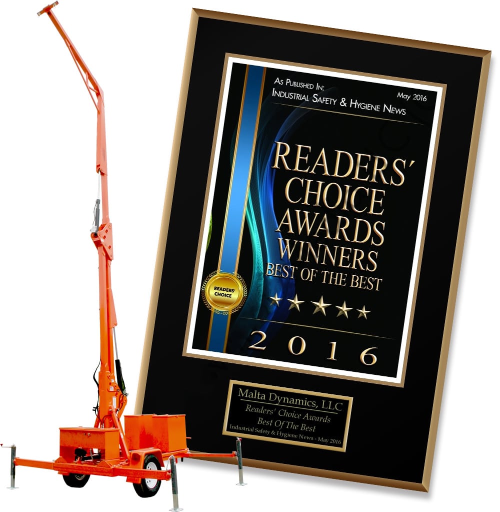 Malta Dynamics Grabber ISHN 2016 Readers' Choice Award Winner for Fall Protection Plaque